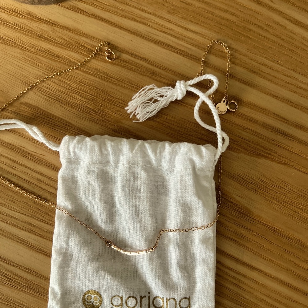Gorjana tanner bar mini necklace rose gold